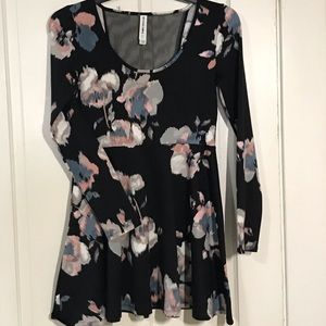 Floral and black dress!